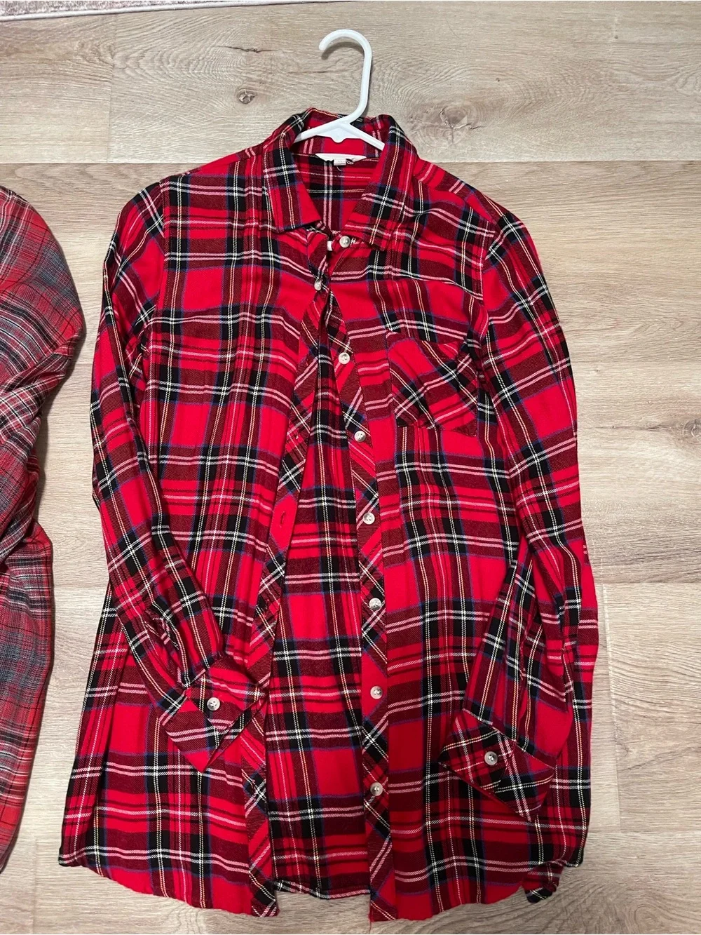 Bundle Max Studio Red Plaid Button-Down Flannels